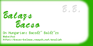 balazs bacso business card